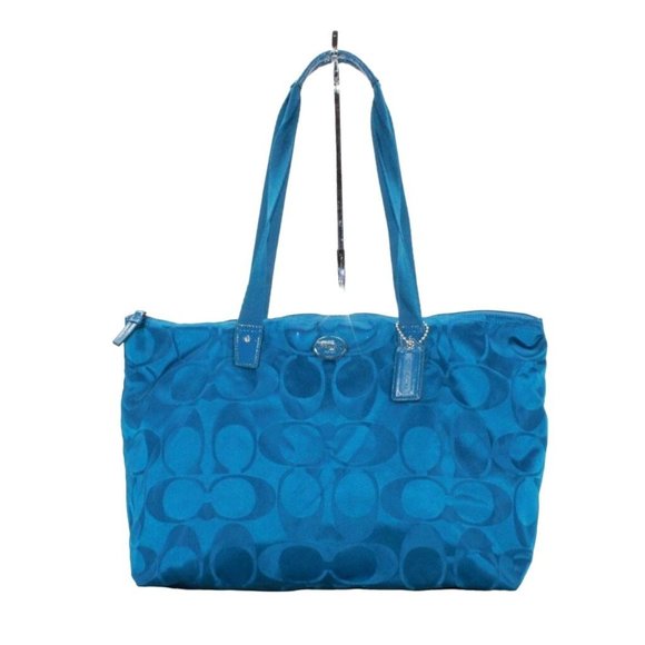 Coach Handbags - Coach Blue Nylon Weekender Travel Tote Bag